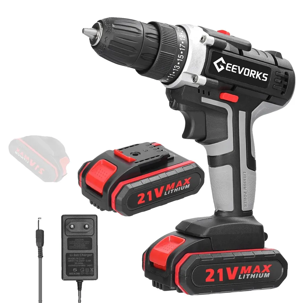 Perceuse sans fil pour bricolage intensif avec pack de 2 batteries BK
