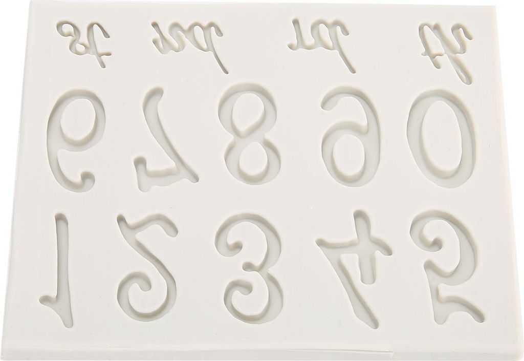 Silikonform Haushalt, Zahlen Alphabet, antihaft, für Kuchen, Fondant, Schokolade, grau