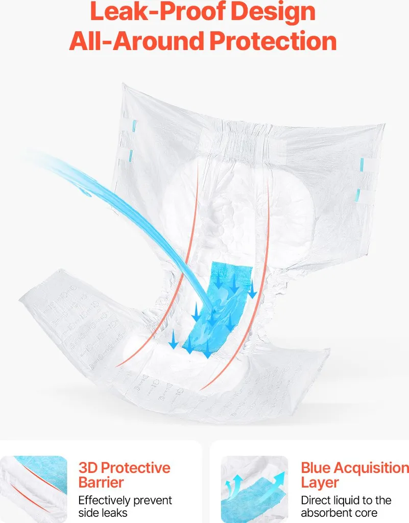 Slip Absorbant XL à Usage Unique avec Fixations Adhésives de Sécurité - 4