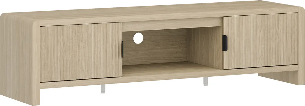 Mobile TV 'Lukkodso' con 3 scomparti e 2 ante 150 x 40 x 40 cm effetto rovere