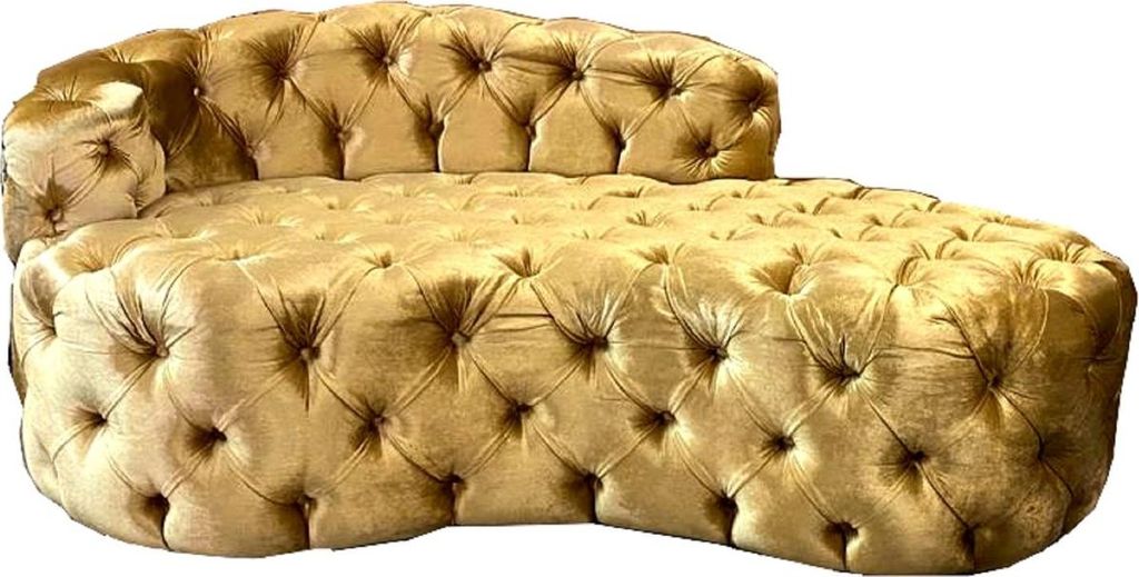 Casa Padrino Luxus Chesterfield Samt Chaiselongue - Verschieden Farben - Chesterfield Wohnzimmer Möbel