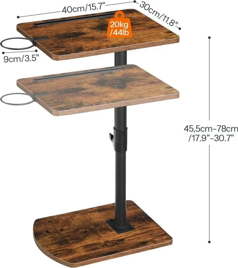 Bout de canapé pivotant à 360° et ajustable pour ordinateur portable - 2