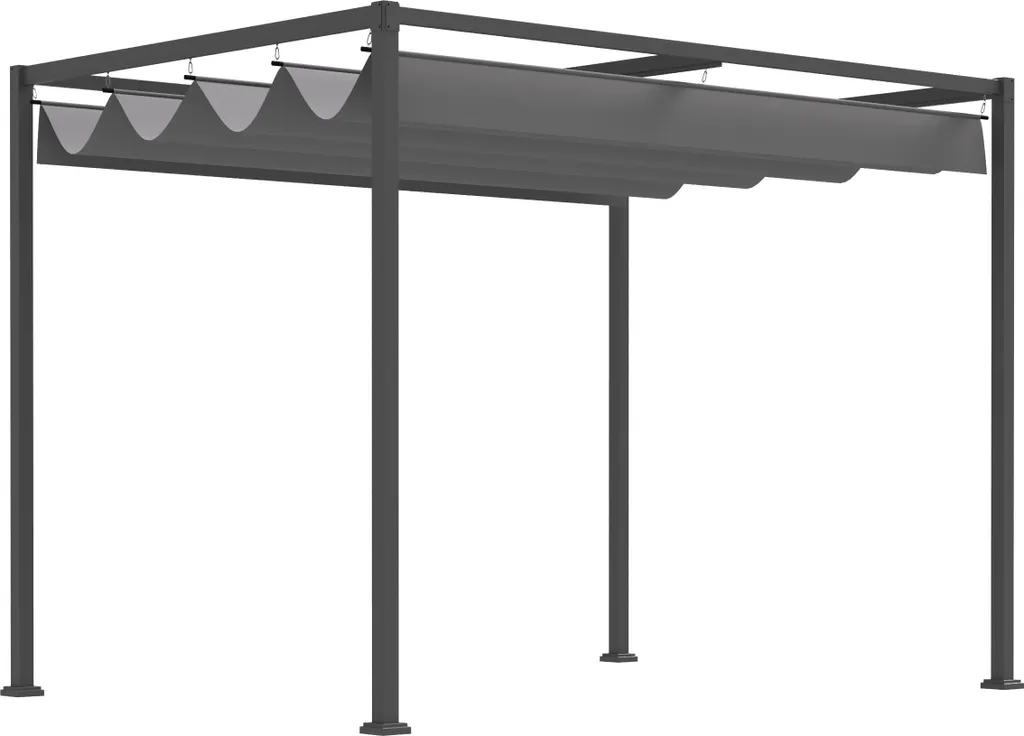 Pergola toit coulissant Fortuna Lai tonnelle grise résistante aux UV