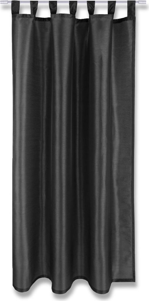 Gardine Alessia blickdicht mit Schlaufen, Maße: 140x145cm, Farbe: Schwarz
