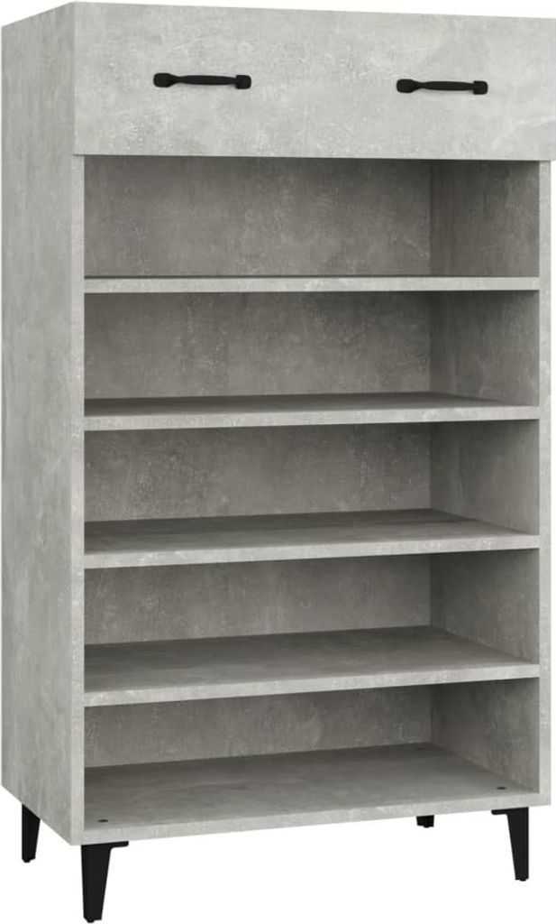 vidaXL Schuhschrank Betongrau 60x35x105 cm Holzwerkstoff