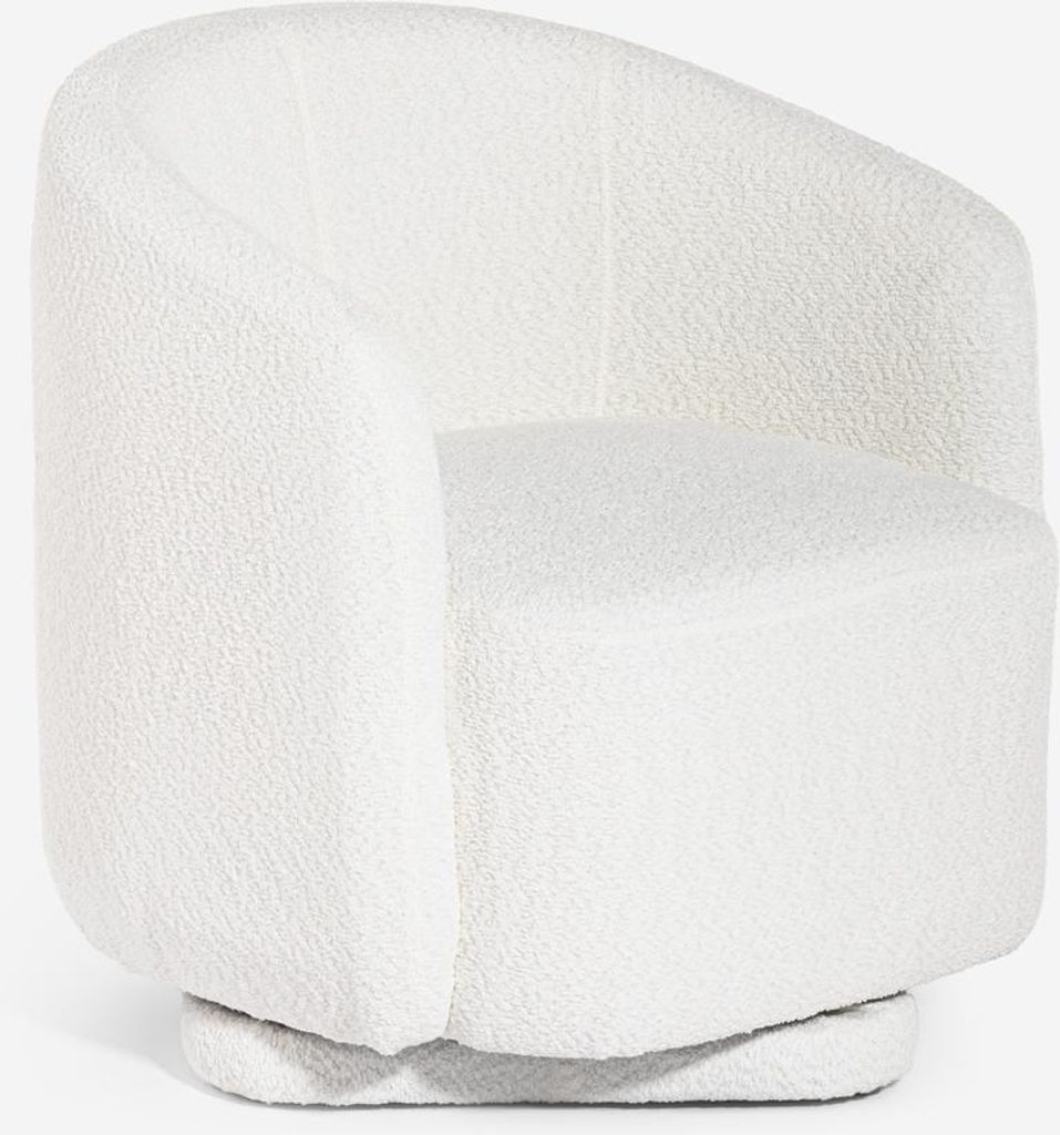 Sessel modern Stoff Bouclè Wohnzimmer drehbar Orav - Weiß Produktbild 