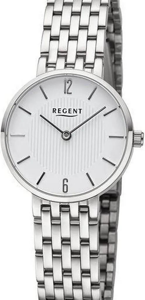 Montre Analogique Regent F-1485 pour Femme en Cuir Noir et Argenté