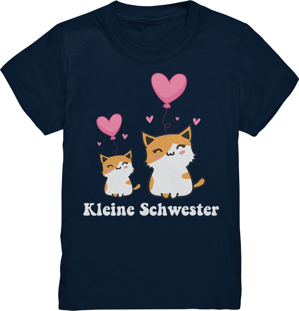 Kleine Schwester T-Shirt Katzen Kleine Schwester Geschenk – Produktbild 