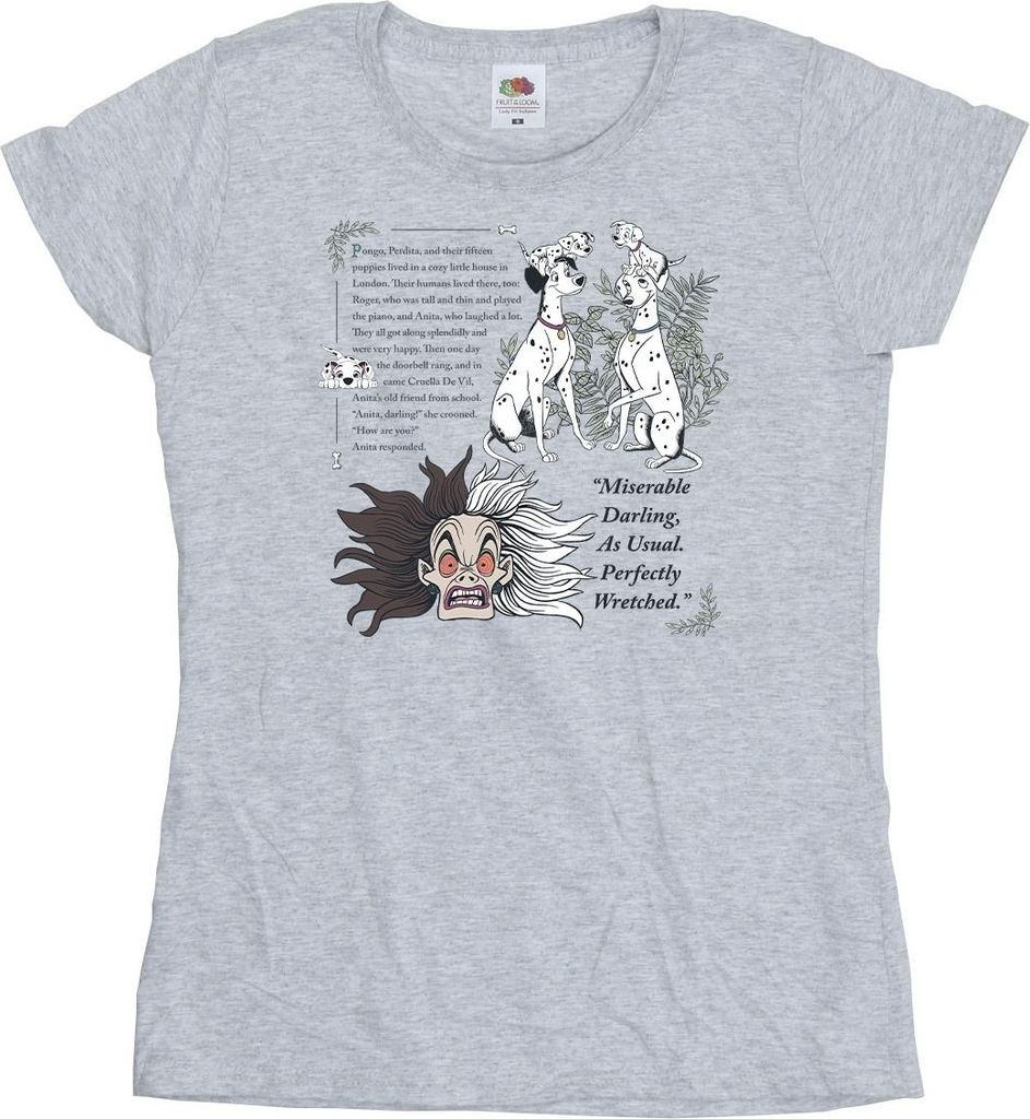 Disney - "101 Dalmatians Miserable Darling" T-Shirt für Damen BI22994 (XXL) (Grau)
