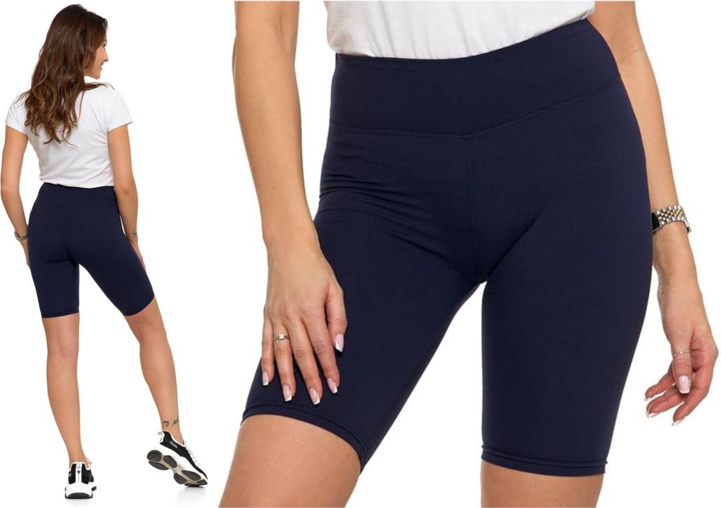 Radlerhose, kurze Leggings, hohe Taille, blickdicht, glatt, bequem, MORAJ S/M