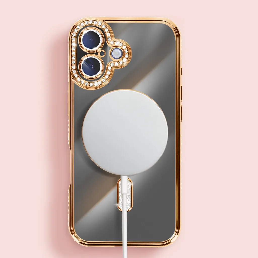 Regalo Perfetto: Cover iPhone 17 Avizar Oro e Strass MagSafe - 5