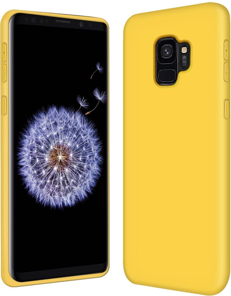 Hülle Samsung Galaxy S9 Handy Schutz Cover Silikon Gel Case Handyhülle Tasche, gelb