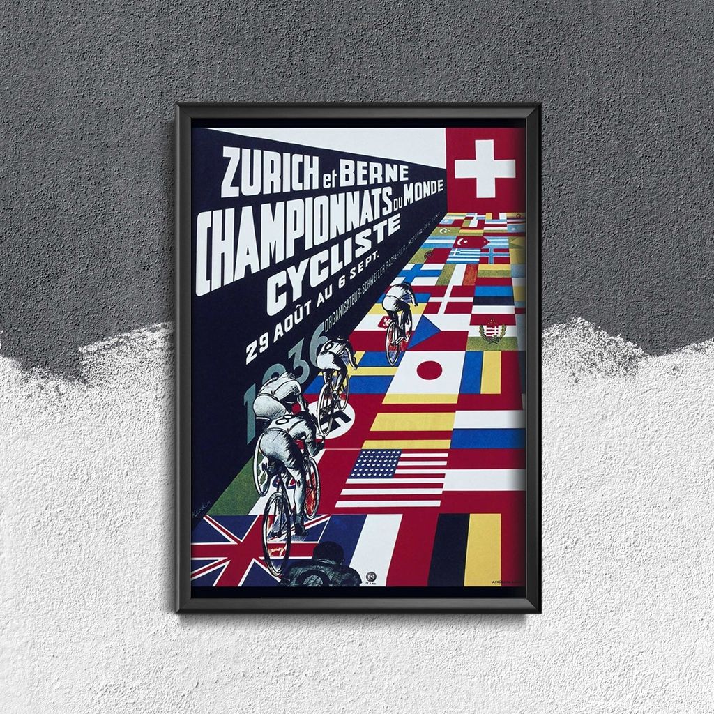 Poster - Canvas - Leinwand - 29,7 cm x 42 cm - Campionato Mondiale Ciclo