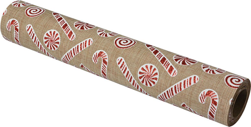 Clayre & Eef Tischläufer 28x275 cm Beige Rot Synthetisch Weihnachten