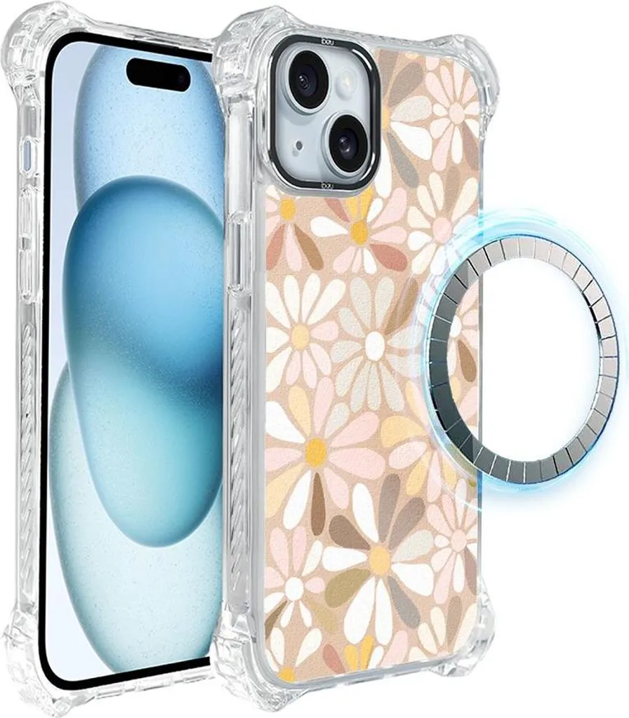 Cover MagSafe iPhone 15 IBIZU DropGuard Ultra - Fiori Boho Vintage