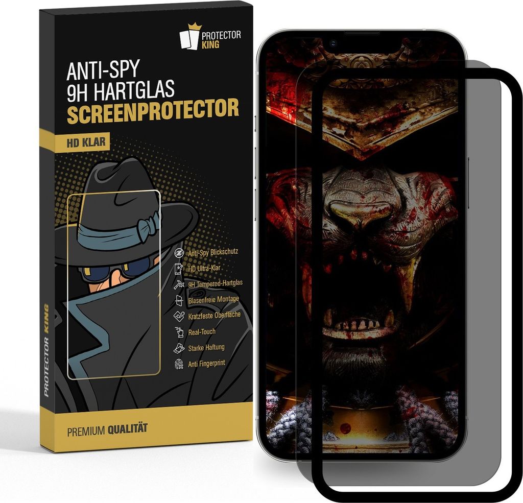 2x Anti-Spy 9H Panzerglas für iPhone 16 Plus Blickschutz mit Montagehilfe Privacy echtes Tempered Glass Panzerfolie Displayschutz Schutzfolie Schu...