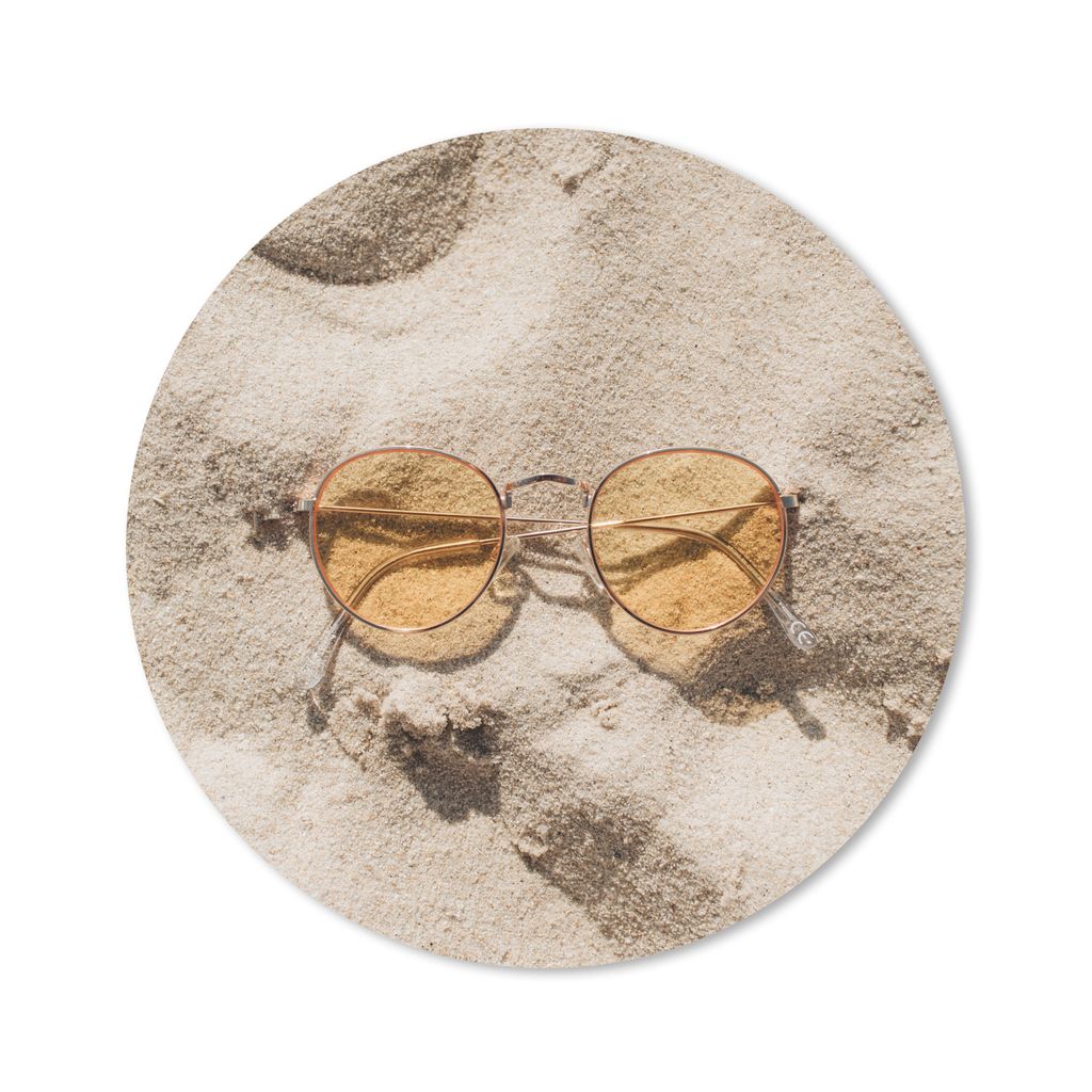 MuchoWow Mauspad Mousepad Sand - Sonnenbrille - Sommer 40x40 cm - Mousepads - Maus Mat - Pad - Mausunterlage - Schreibtisch Accessoires