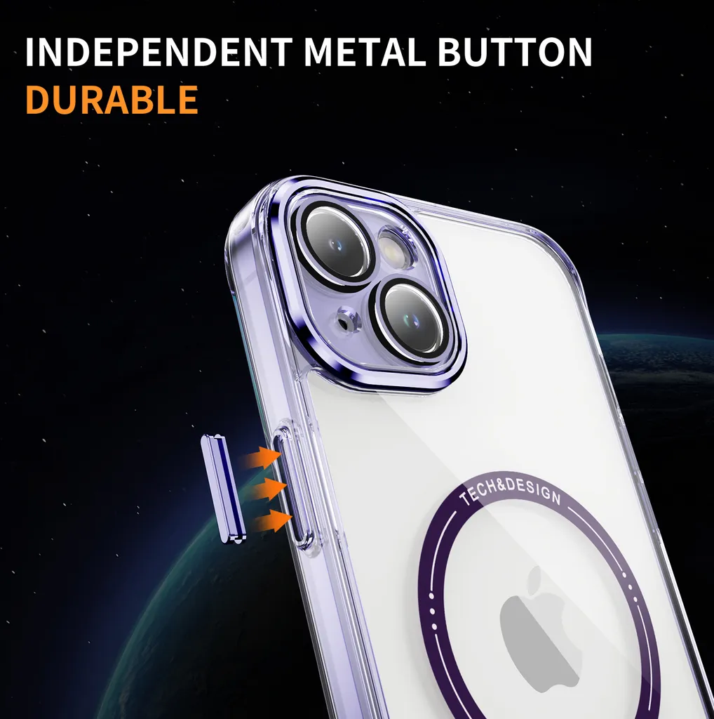 Custodia iPhone 13 Mini MagSafe Viola Trasparente - Protezione Ibrida - 6