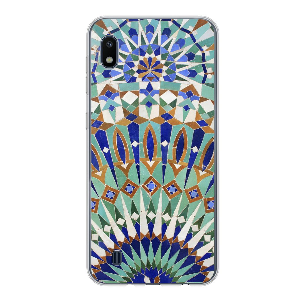 MuchoWow Handyhülle Schutzhülle Hülle für Samsung Galaxy A10 Eine marokkanische Mosaikwand mit verschiedenen Formen Silikon Softcase Handy H...