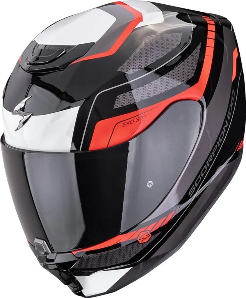Casque Scorpion Exo-391 Leo noir et rouge taille M intégral homologué