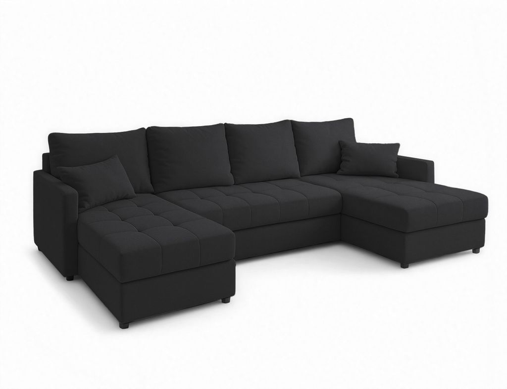 AX LIVING Ecksofas groß Dolceo 287 cm – Sofa schwarz mit Produktbild 