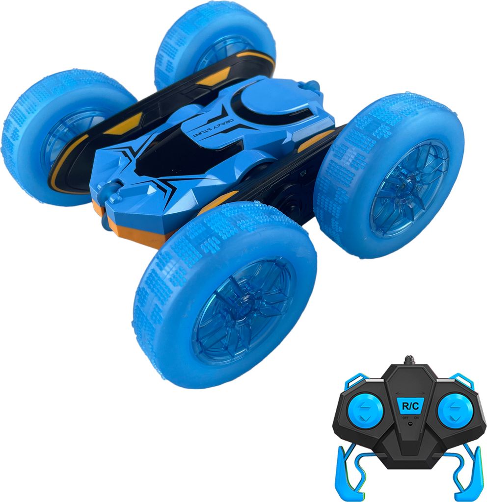 Ferngesteuertes Auto fuer Kinder, 2,4 GHz 4WD elektrisches Stunt-Auto, beidseitig fahrendes, um 360 Grad drehbares Fahrzeugspielzeug mit LED-Leucht...