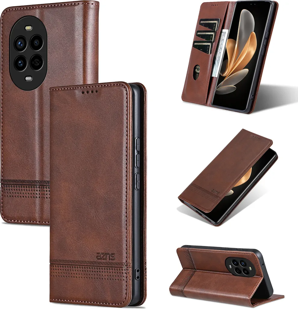 Custodia Huawei Nova 13 Pro in Pelle Caffè: Portafoglio con Supporto