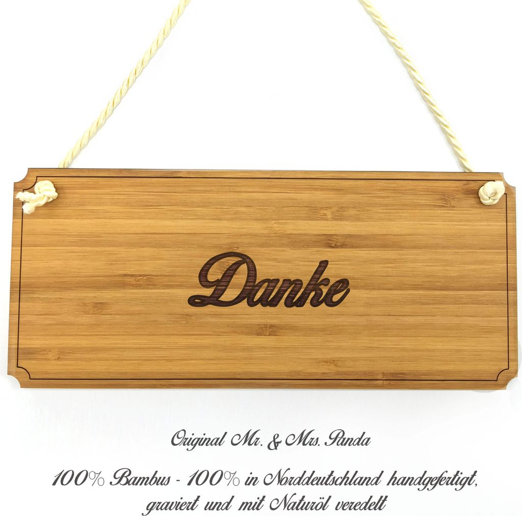 Mr. & Mrs. Panda Firmenschild Danke - Geschenk, Shabby, Schild, Infotafel, Holz Türschild, Landhaus, Werbeschild, Geschenkidee, Graviert