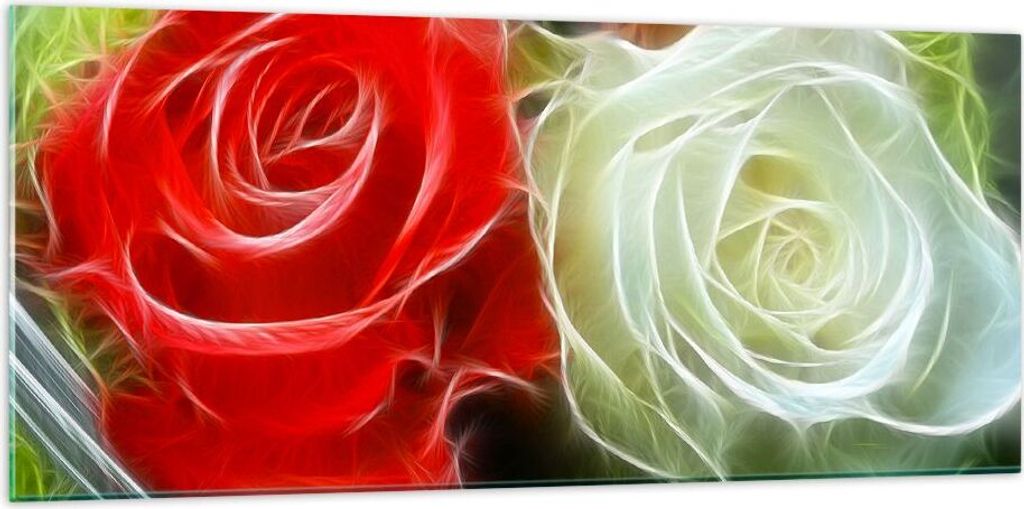 Bilder auf glas - Blumen Blumenstrauß Rose - 120x50cm - Glasbilder - Wandbilder - Kunstdruck - zum Aufhängen bereit - Wanddekoration aus Glas - G...