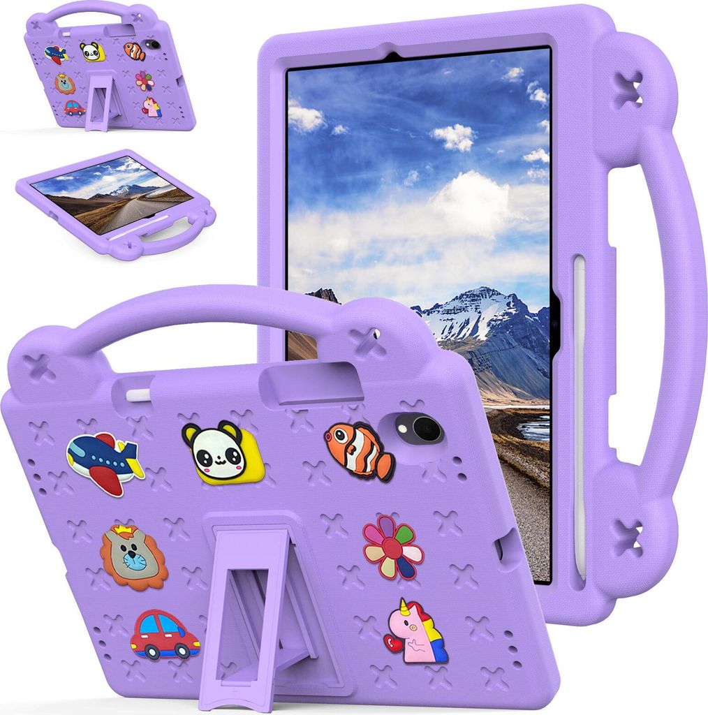 Schutzhülle für Samsung Galaxy Tab S11 2025 11" Niedliche Hülle für Kinder, Stoßfest mit Griff und Ständer Lila