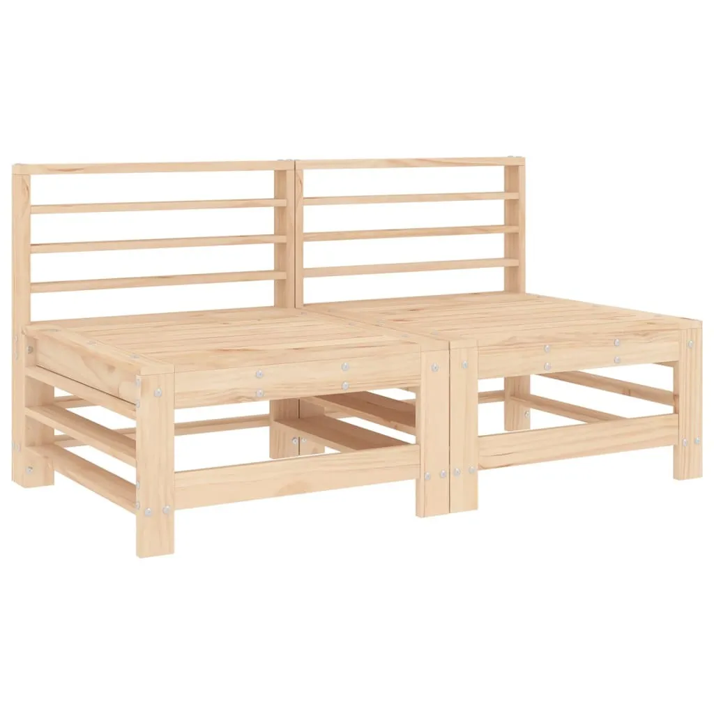Divani Centrali Esterno vidaXL 2 pz | Legno Pino Massiccio Stile Rustico
