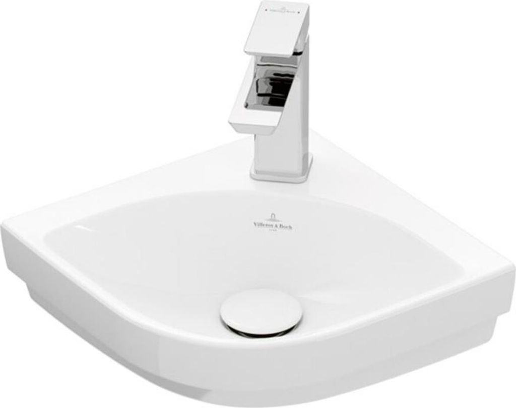 V&B Eck-Handwaschbecken Subway 3.0 32cm Schenkell., eck., m HL/o ÜL, we C+