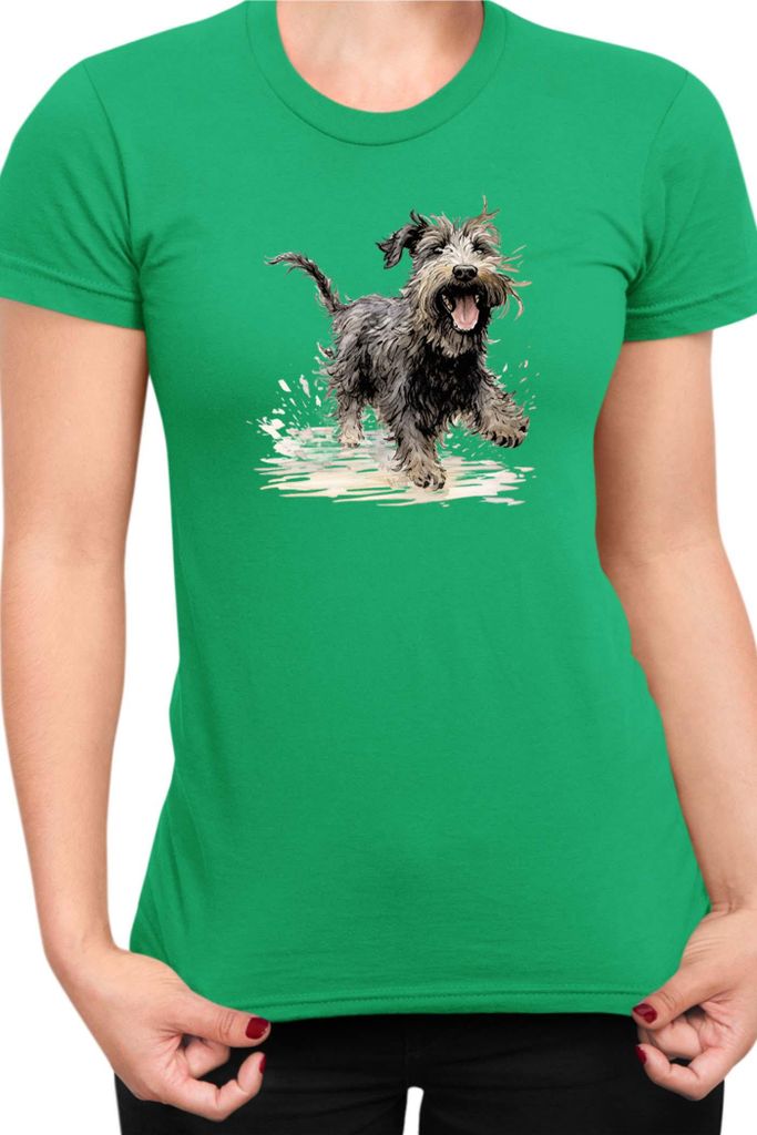 Damen T-Shirt Funny Dogs Breeds Terrier Dog Breed, Lady S / Grün
