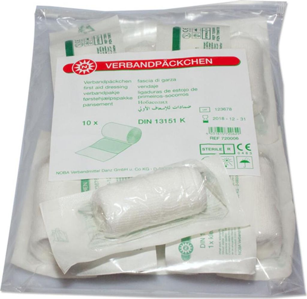 NOBA Verbandpäckchen einzeln steril 10 Stück Gr. S