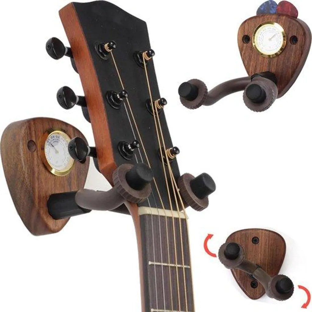 Support guitare horizontal mural idéal pour studio avec tablette bois