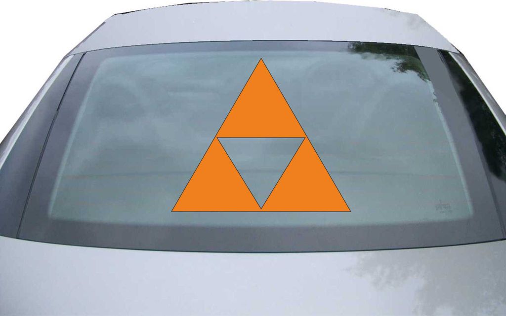 Indigos UG - Aufkleber Heckscheibe & Motorklappe DE2492 - orange - 600x514 mm - Triforce - Auto Scheiben Fenster Heckklappe Tuning Racing JDM - Die...