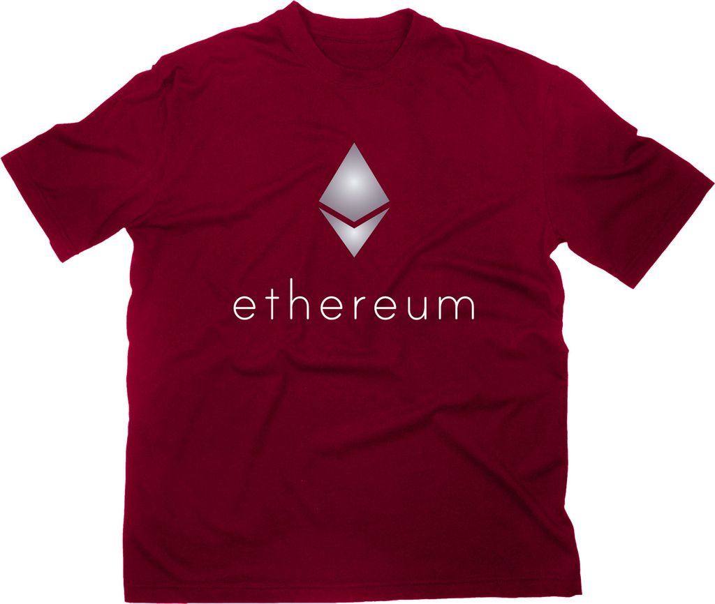 Styletex23 T-Shirt Ethereum Ether Coin Logo, maroon, XXL