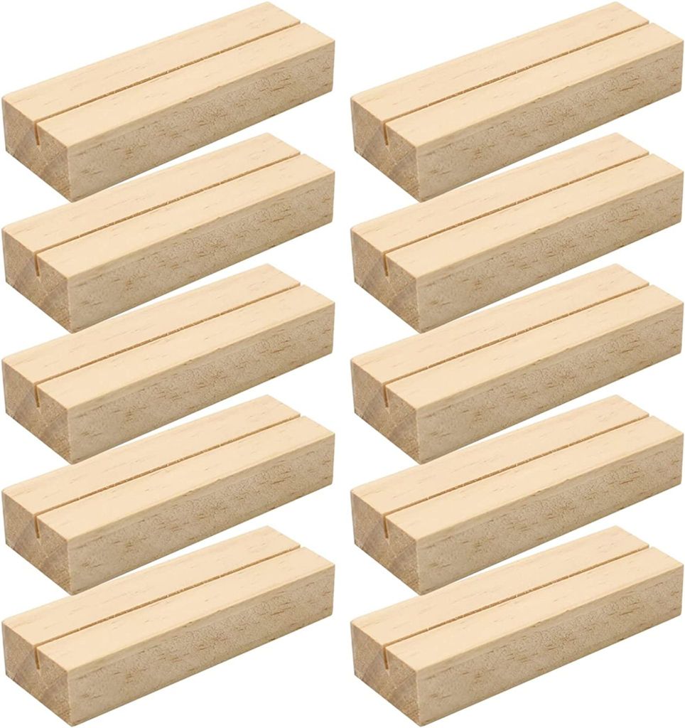10Pcs Holz Kartenhalter Menükartenhalter Holz Tischnummer Halter Hochzeit Holz Fotohalter Hochzeit Tischkartenhalter Tischkarte Inhaber Platzkarte...