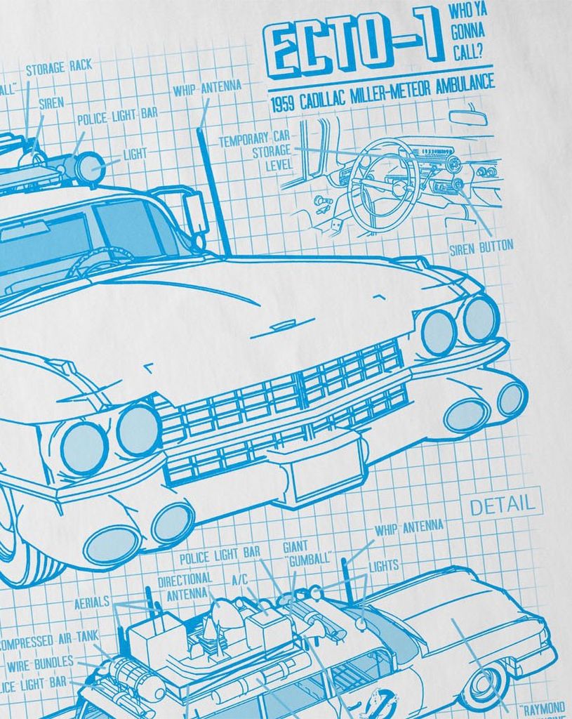 style3 ECTO-1 Blaupause Herren T-Shirt geisterjäger