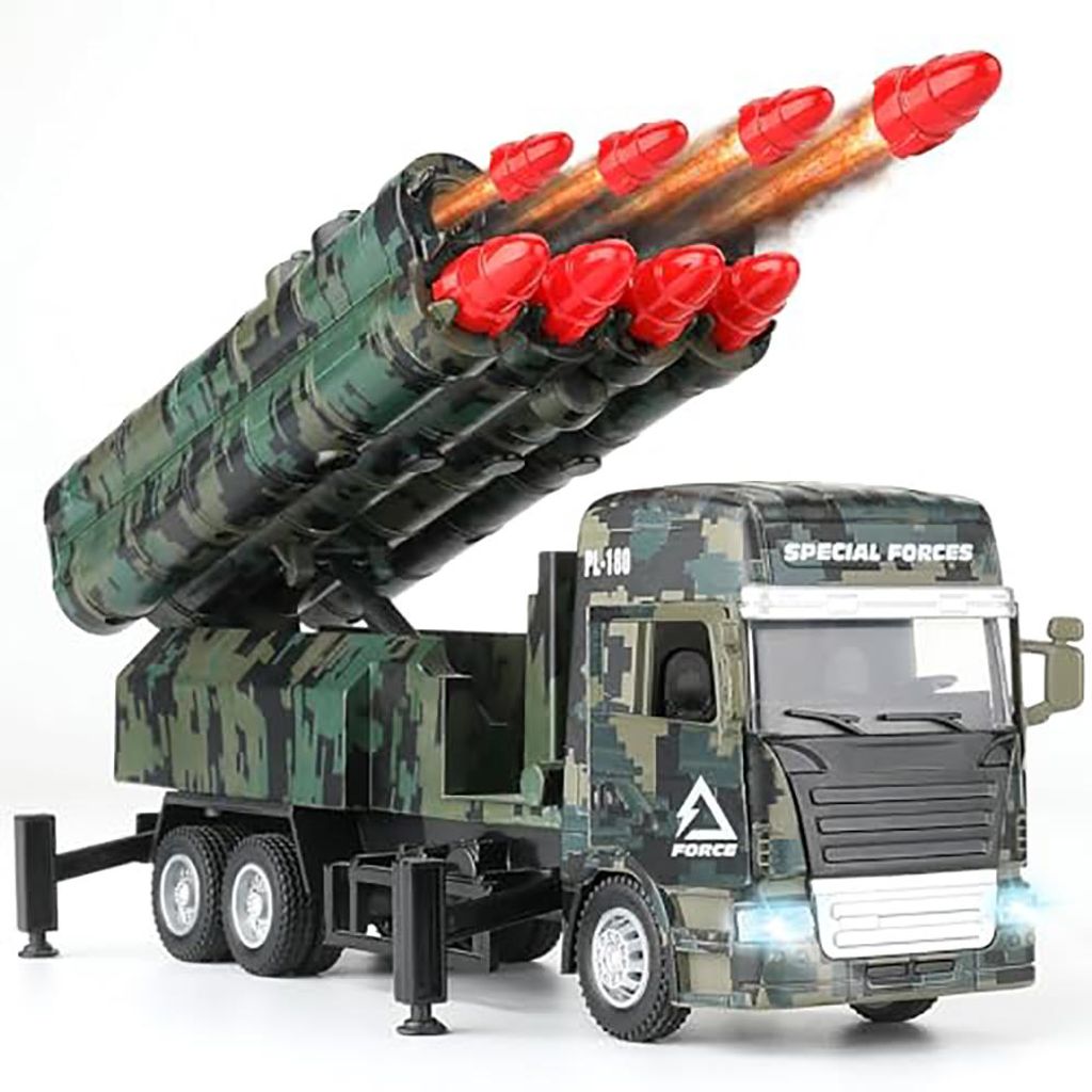 Spielzeug für Militärfahrzeuge, Militär Spielzeug mit 8 Raketen, Armeespielzeug für Jungen, Militärspielzeug-LKW mit Licht und Ton, Geschenk f...