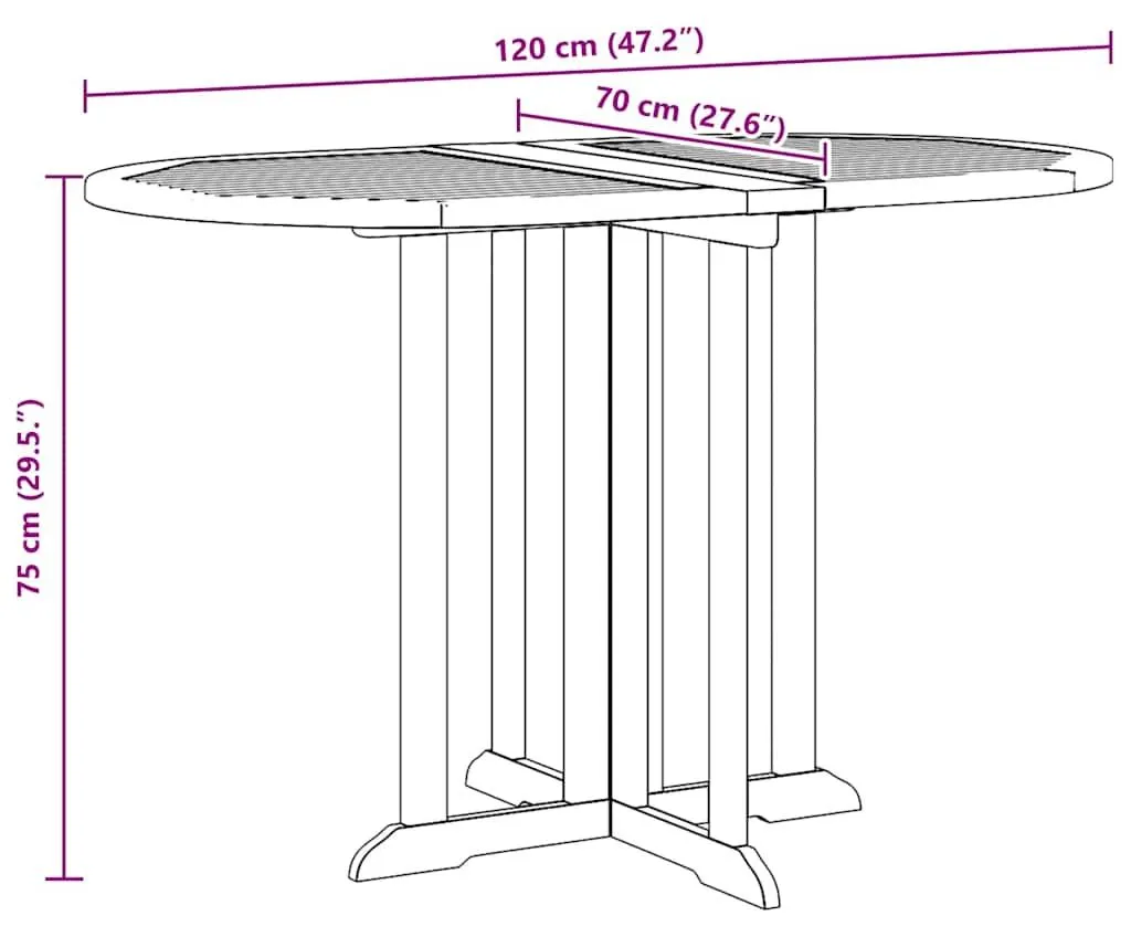 Table extérieure robuste 120 cm teck massif : la solution anti-pluie - 7
