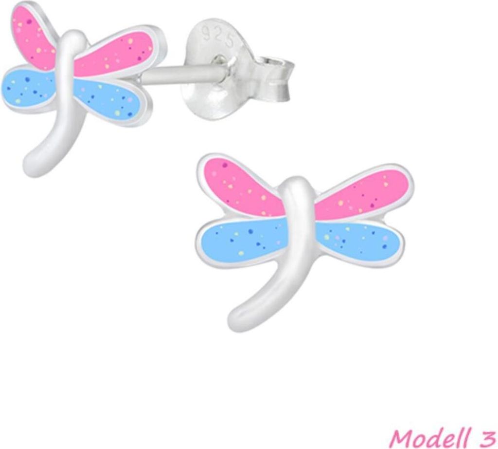Kinderohrstecker: Mädchen Ohrringe Silber „Libelle“ Modell 3