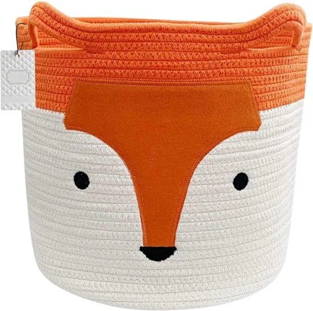 Organisateur mural en tissu orange motif animaux pour chambre - 35cm