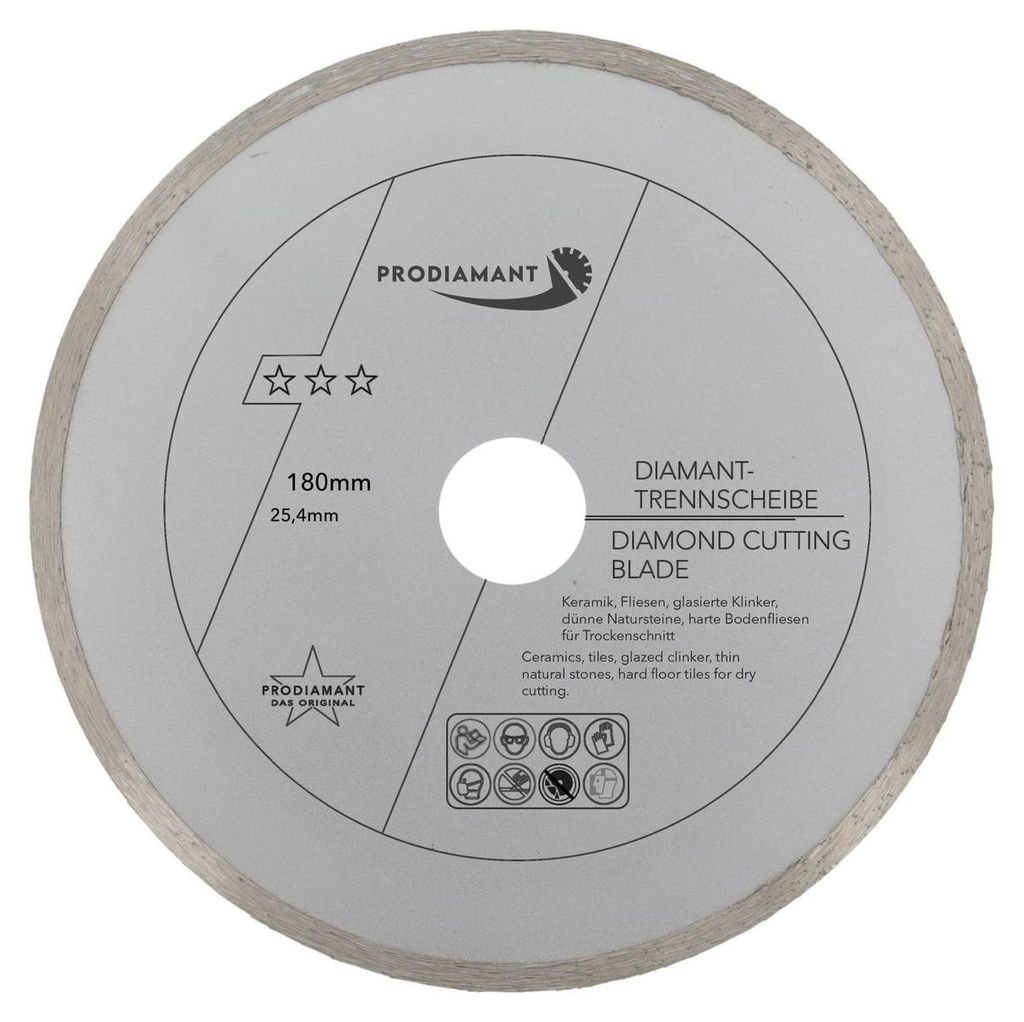 PRODIAMANT Diamanttrennscheibe Fliese 180mm x 25,4mm Produktbild 