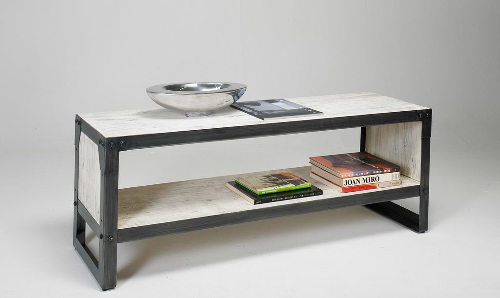 Designer Couchtisch, Beistelltisch 'Ben'- im Vintage-Look Industriedesign Loft