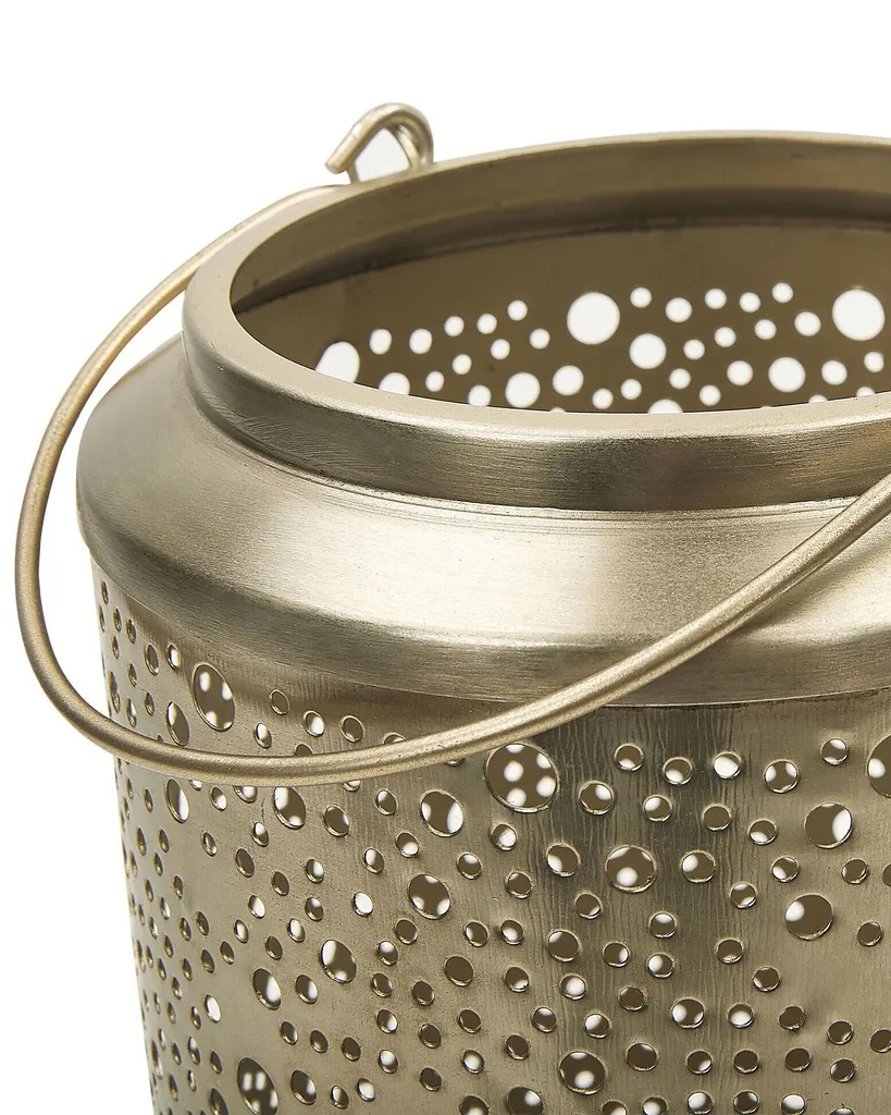 Lanterne Décorative en Métal Doré 25cm - Objet de Déco Intérieur Corfu - 5