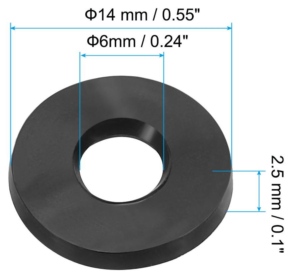 M6 Gummi Unterlegscheiben Gummidichtung Rund, 8 Stš¹ck 6mm ID 14mm OD 2,5mm Dick Flache Unterlegscheiben Set Dichtungsgummi fš¹r Wasserhahnrohr...