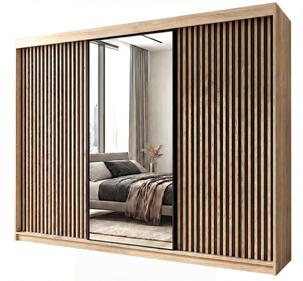 Schwebetürenschrank, 3-türig Schrank FARA 200 cm (mit Produktbild 