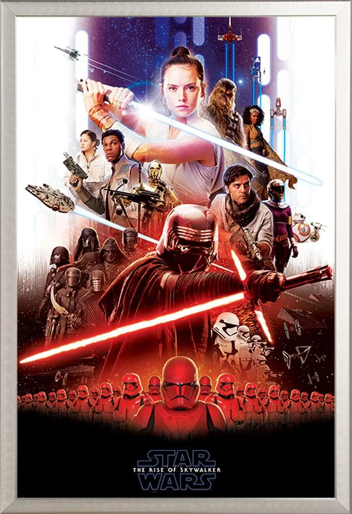 Cadre interchangeable argent et affiche Star Wars avec vitre acrylique