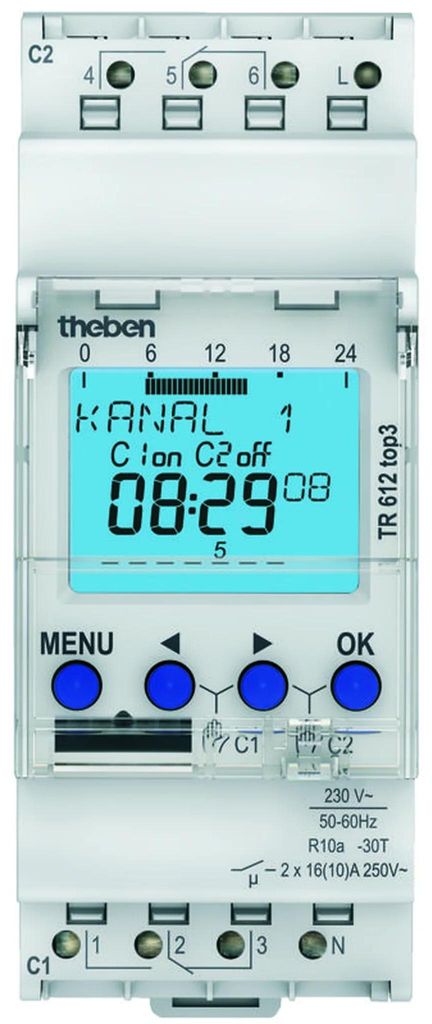 Theben Digitale Wochenzeitschaltuhr, 2 Kanäle, App-fähig., Produktbild 